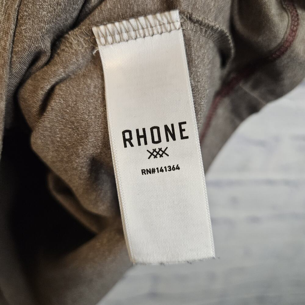Rhone Mens Athetic Shirt Large Taupe Short Sleeve - Picture 4 of 6